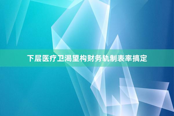 下层医疗卫渴望构财务轨制表率搞定